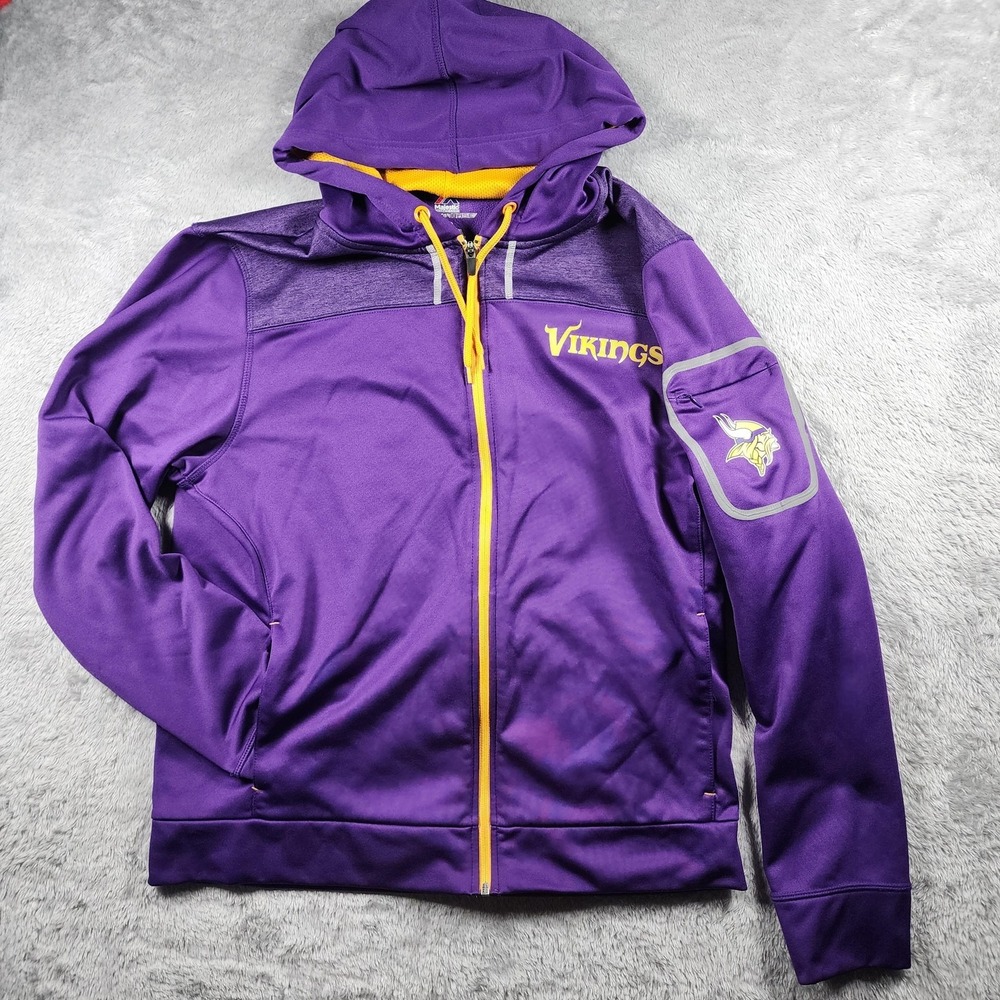Minnesota Vikings Jacket Mens Large Purple NFL Football Majestic Therma Base